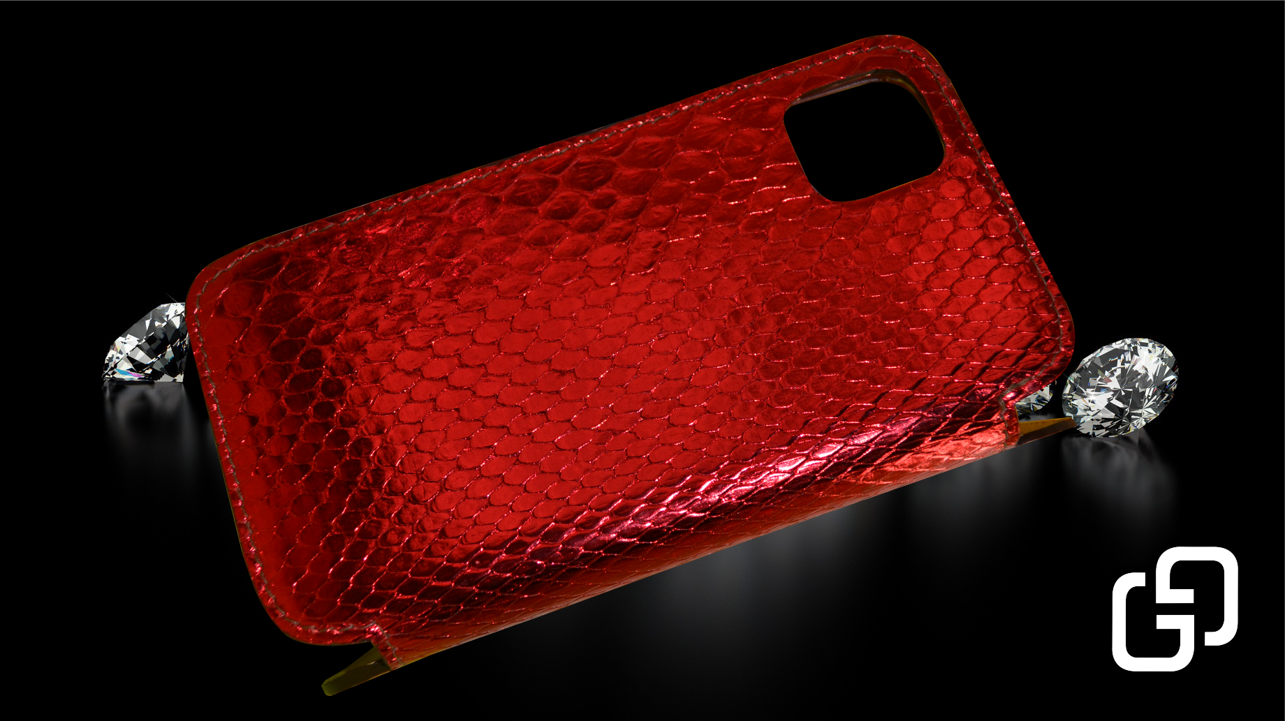 Case (чехол) GG® Для iPhone Xs/11/12 Pro Red Piton) 2020 натуральная кожа питона